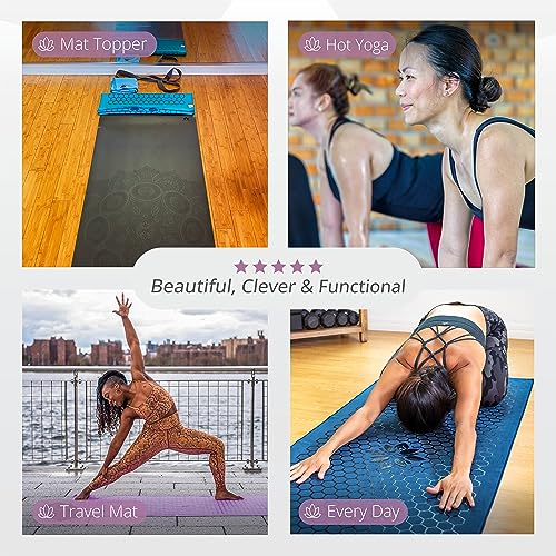 Clever Yoga Matte Handtuch rutschfest für Hot Yoga Griffiges doppelseitiges Wildleder-Mikrofaser-Handtuch Anti-Rutsch-Griff Multifunktional – rutschfeste Yogamatte Handtuch, Yogamattenbezug – die