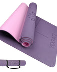 YOGATI Yogamatte rutschfest Schadstofffrei, mit Tragegurt. Yoga Matte mit Ausrichtungslinien für die Körperhaltung. Ideal als Gymnastikmatte, Sportmatte, Fitnessmatte, Jogamatte - Yoga mat