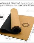 aGreenie® Premium Yoga Matte Kork 4mm / rutschfeste Yogamatte Kork Naturkautschuk/Yogamatte Naturkautschuk inkl. Yogamatten Tragegurt, Massageball & E-Book