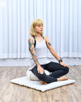 Leewadee Meditationskissen Set Sitzkissen Rund Zafu Yoga Kissen Zabuton Yogakissen Meditationskissen Meditation Zubehör Yoga Sitzkissen Yoga Meditationskissen, Kapok, Natur