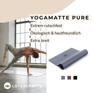 LOTUSCRAFTS Yogamatte Pure | Extra Rutschfest & Gute Dämfpung-2