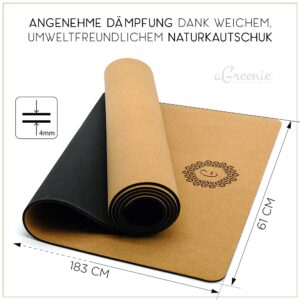 aGreenie Premium Yogamatte aus Kork – Rutschfest-6